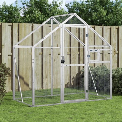 vidaXL Kavez za ptice srebrni 179 x 100 x 185 cm aluminijski Cene