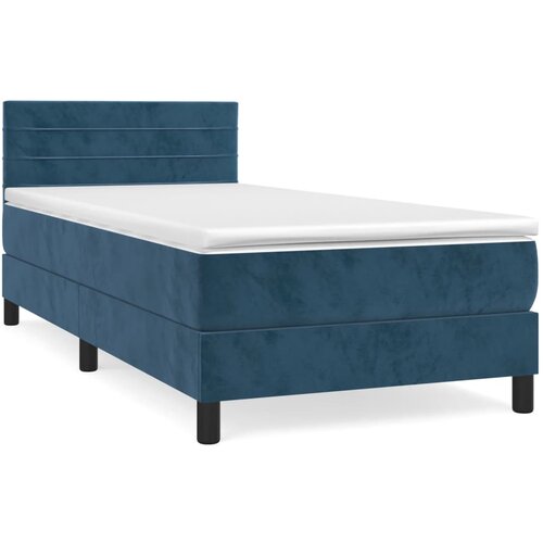 vidaXL Box spring krevet s madracem tamnoplavi 100x200 cm bar&scaron;unasti Cijene