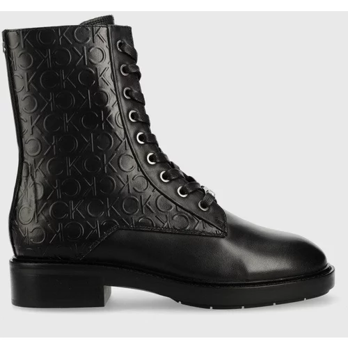 Calvin Klein Gležnjače Rubber Sole Combat Boot za žene, boja: crna, ravna potpetica
