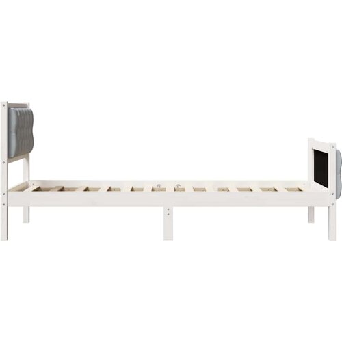  Krevetna konstrukcija s uzglavljem Svijetlo siva 80 x 200 cm Bijela Slike