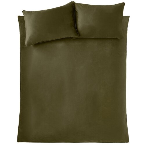 Catherine Lansfield Kaki zelena posteljina za bračni krevet/za produženi krevet od samta 230x220 cm Kingsley – Cijene