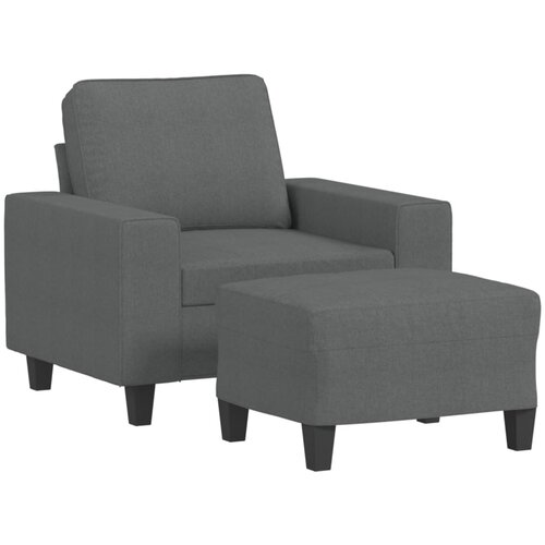  Fotelja s tabureom tamnosiva 60 cm od tkanine Slike