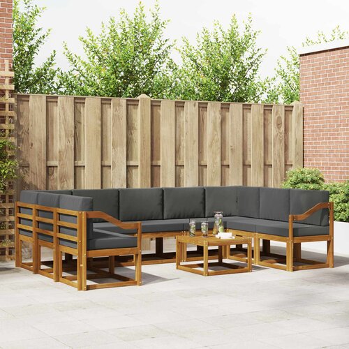  Set vanjskih sofa 10 kom. Prirodna i antracit Cene