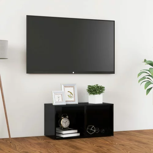 vidaXL TV omarica visok sijaj črna 72x35x36,5 cm iverna plošča, (20620796)