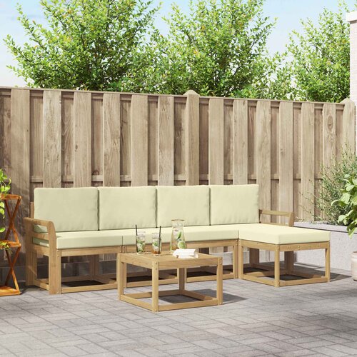  Set vanjskih sofa 6 kom. Bijela i krem 59 x 59 x 37 cm Cene