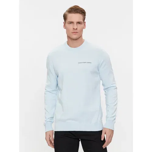 Calvin Klein Jeans Pulover Institutional Essentials Sweater J30J324974 Modra Regular Fit