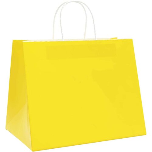  Papirnate vrečke 250 kosov z ročaji rumena 32x22x24 cm, (5000160823) Slike