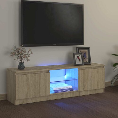 TV ormarić s LED svjetlima boja hrasta sonome 120x30x36 cm Cene
