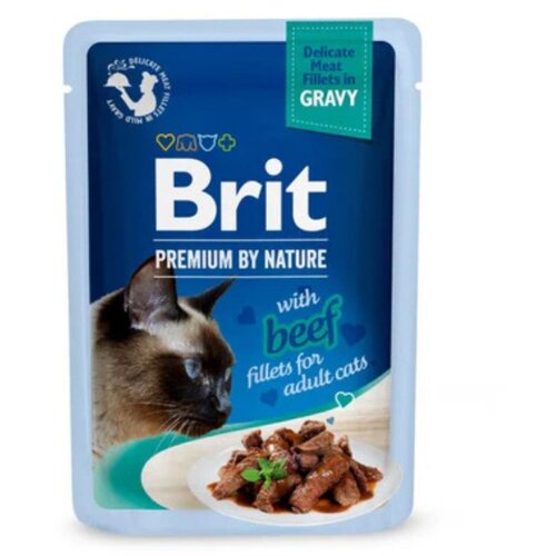 Brit Premium Cat Delicate Fileji v omaki z govedino 85 g vrečka Cene