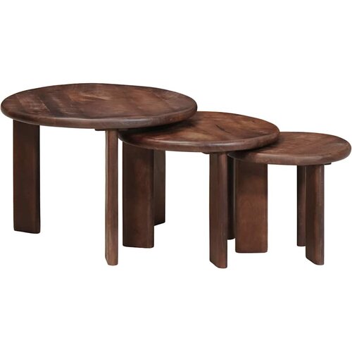 Stolovi za kavu na sklapanje 3 pcs Čvrsto drvo manga Slike