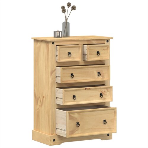  The Living Store Predalnik Corona 80x43x114 cm trdna borovina - Predalnik, (21498702) Slike