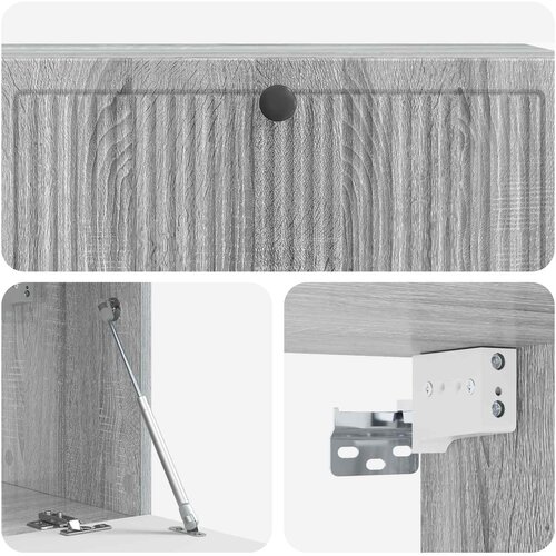  ormar za zid Siva sonoma 98 x 31 x 30 cm Konstruirano drvo Slike