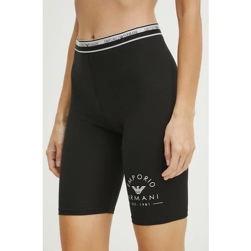Emporio Armani Underwear Kratke hlače za žene, boja: crna, bez uzorka, visoki struk, 164432 4R227