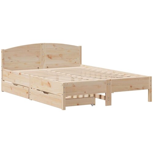 vidaXL Posteljni okvir z vzglavjem 140x200 cm trdna borovina, (21321851) Cene