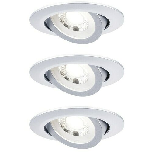 PAULMANN Set okruglih ugradbenih LED svjetiljki (6 W, Krom mat, 3 Kom., Topla bijela) Slike