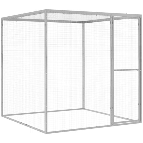 VidaXL Mačja kletka 1,5x1,5x1,5 m pocinkano jeklo Slike