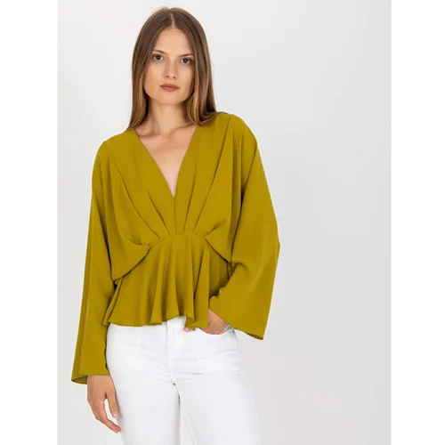 Fashion Hunters One size olive blouse with a V-neck