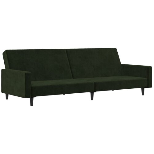 Maison Chic kavč - Sofa - Kanape dvosed z ležiščem temno zelen žamet, (21726789) Cene