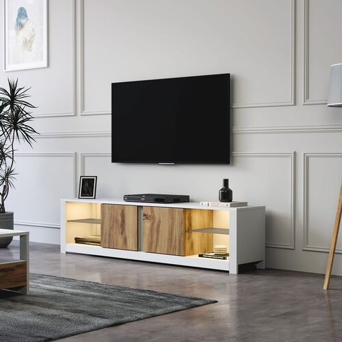 Hanah home polica za TV aydos - white, oak whiteoak tv stand Slike