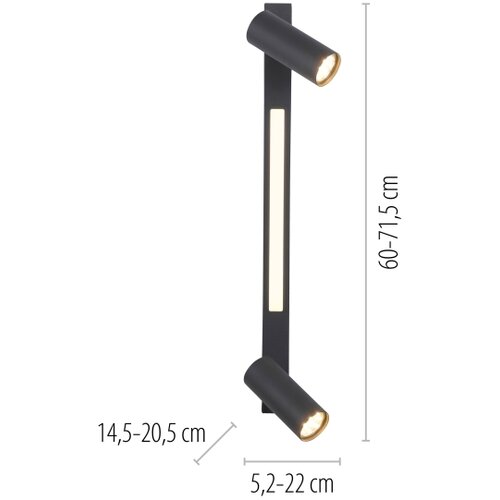 SCH&amp;Ouml;NER WOHNEN 11793-18 - LED spot svetlo DANTE 2xGU10/10W+LED/7,2W crna Slike