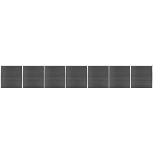 vidaXL Komplet ograjnih panelov WPC 1218x186 cm črn