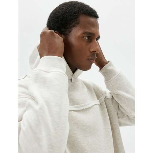 Koton Oversize Hooded Sweatshirt with Stitching Detail Long Sleeve Slike