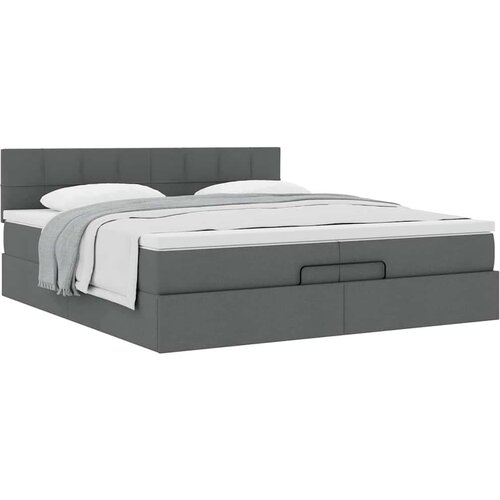 vidaXL Otomanski krevet s madracem tamnosivi 200x200 cm od tkanine Cene