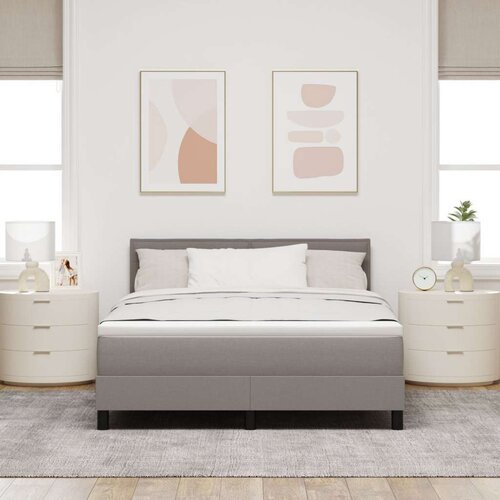  Krevet s kutijom s madracem smeđi 140x200 cm tkanina Slike