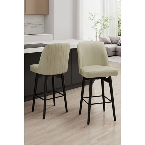 Hanah home set barskih stolica Evax, 4 kom, krem / crni Slike