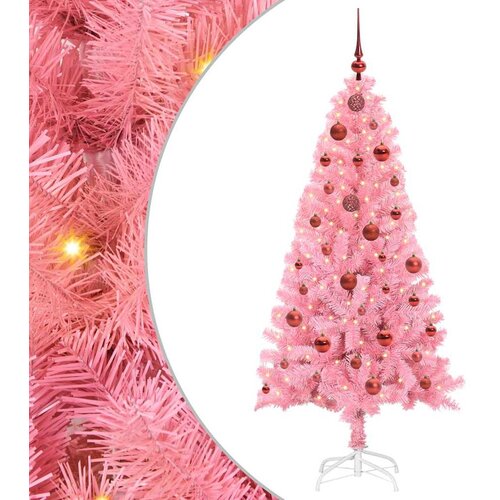 vidaXL Božično drevo med 150 LED z stojalom Roza 150 cm PVC, (5000067116) Cene