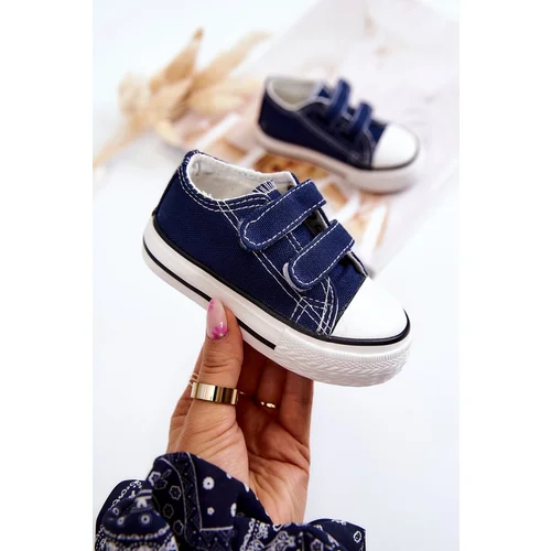 FR1 Children's Sneakers With Velcro Navy Bernie