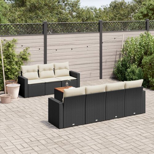 vidaXL 8-dijelni set vrtnih sofa od poliratana s jastucima crni Cijene