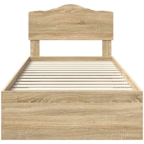 Krevetna konstrukcija s ladicama Sonoma hrast 100 x 200 cm Smeđa 206 x 103 x 90 cm Slike