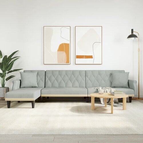 vidaXL Kutna garnitura na razvlačenje svjetlosiva 271x140x70 cm baršun Cijene