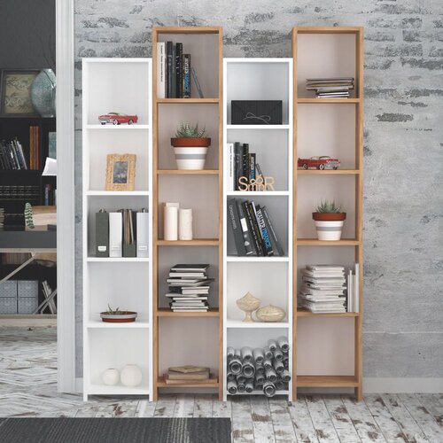 Woody Fashion Polica 33,6x180x25cm Hrast-Bela Slike