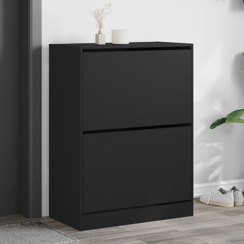 vidaXL Ormarić za cipele s 2 preklopne ladice crni 80x42x108 cm Cijene