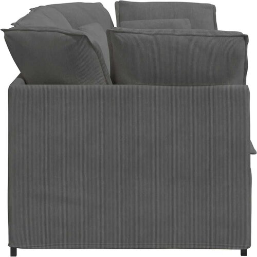  Modularna sofa s jastucima, korduro tkanina, tamno siva Slike