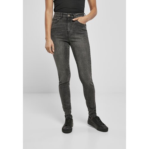 Urban Classics Women's High-Waisted Skinny Jeans - Black Cijene