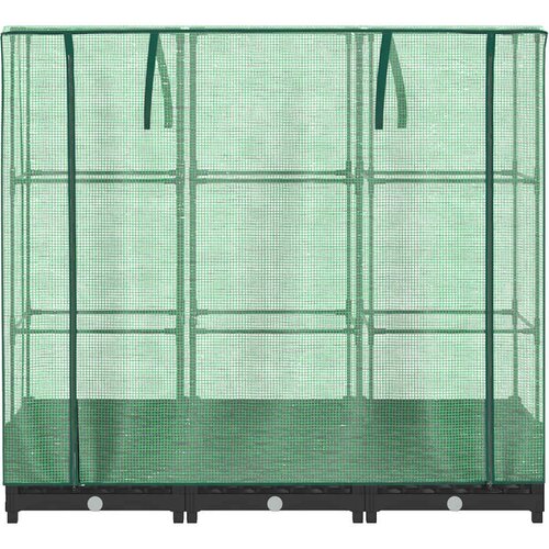  Povi&amp;scaron;ena gredica s pokrovom za staklenik izgled ratana 120x40x123 cm Slike