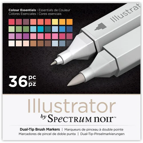 Crafters Companion SPECTRUM NOIR ILLUSTRATOR FLOMASTRI, ESSENTIALS, SET 36, (21335392)