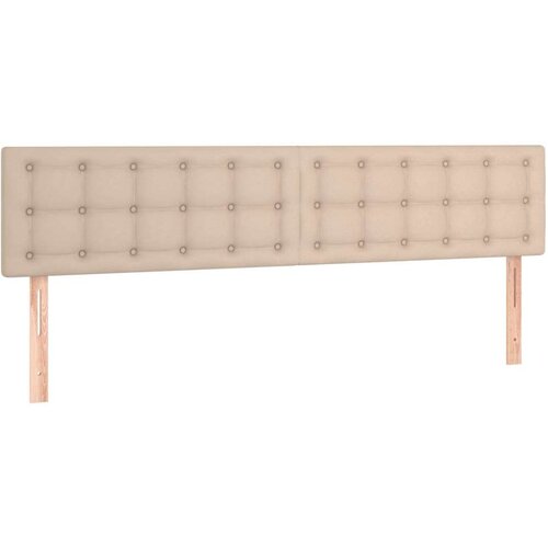  Krevet box spring madrac LED cappuccino 180x200cm umjetna koža Slike