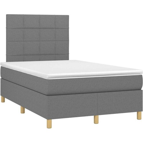  box spring s madracem LED tamnosivi 120 x 190 cm tkanina Slike