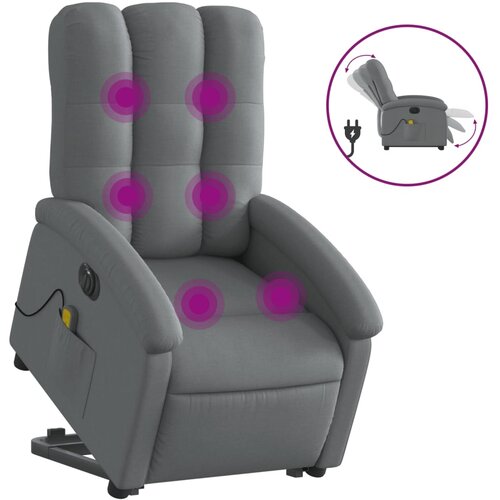 Maison Chic Električni masažni naslanjač - Relax naslanjač s funkcijo vstajanja temno siv, (22061249) Cene