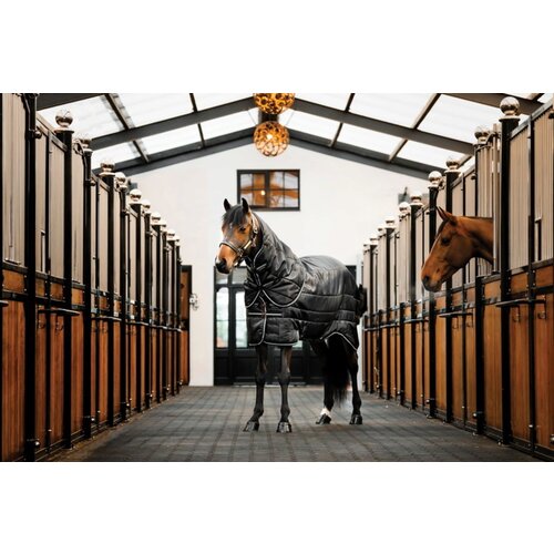 Horseware Ireland Pregrinjalo Horseware Easy-Layer Stable Plus Med 200g, Black/Black &amp;amp; Silver - 155 cm Slike