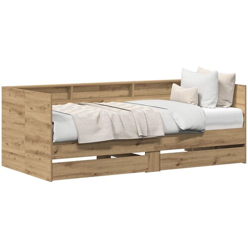 vidaXL Krevet s ladicama Artisanski hrast Konstruirano drvo 75 x 190 cm Cene