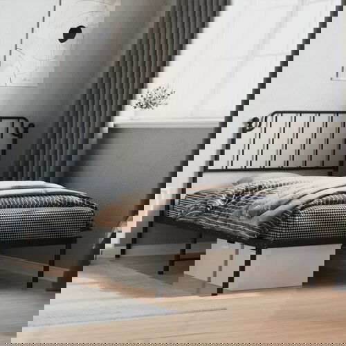 vidaXL Metalni okvir za krevet s uzglavljem crni 100x200 cm Cijene