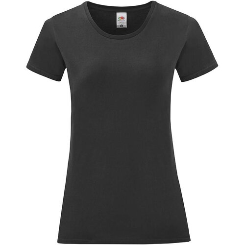 Fruit Of The Loom Iconic Black Women's T-shirt in combed cotton Cijene