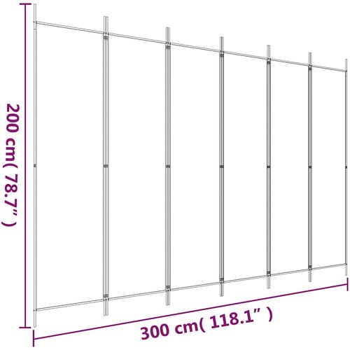  pregrada s 6 panela crna 300x200 cm od tkanine Slike
