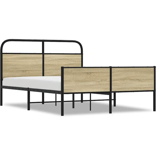 Maison Chic Posteljni okvir - Dvoposteljna postelja - Zakonska postelja brez vzmetnice 140x190 cm sonoma hrast inž. les-J10695, (21759326) Slike