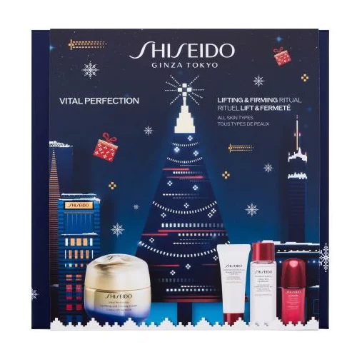 Shiseido Vital Perfection Lifting & Firming Ritual Set dnevna krema za lice Vital Perfection 50 ml + pjena za čišćenje lica Clarifying Cleansing Foam 15 ml + tonik za lice Treatment Lotion 30 ml + serum za lice Ultimune 10 ml za ženske